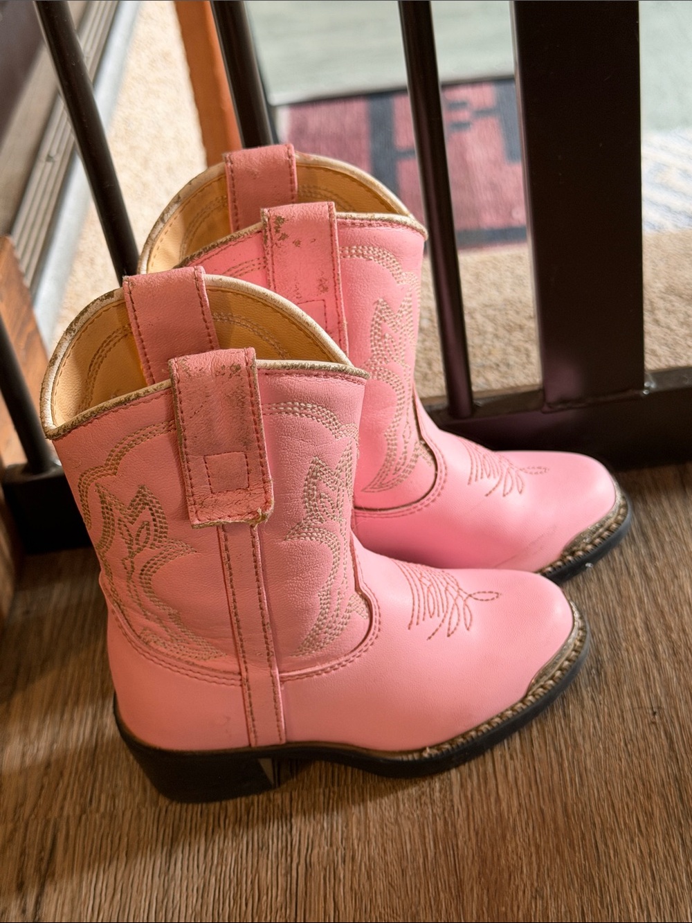 Durango Pink Toddler Western Boots with Embroidered Details